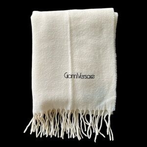 Gianni Versace vintage wool fringe scarf